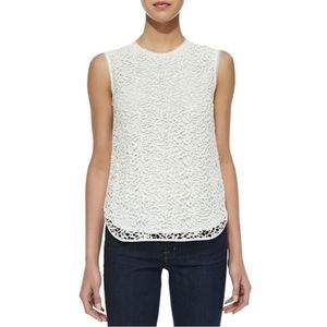 Rebecca Taylor ivory lace overlay tank